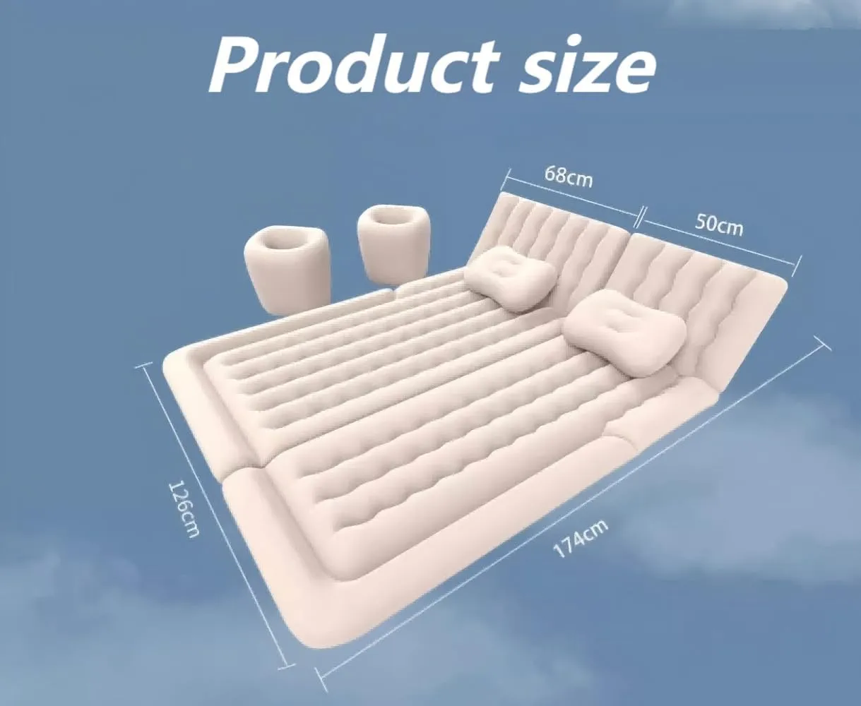 Car Air Mattress for Toyota Sequoia 2023-2024,Portable Self Inflating Cushion,Multifunctional Bed Inflatable Mat,Travel Home Sleeping Pad Cot Ideal for Road Trips Camping,Black