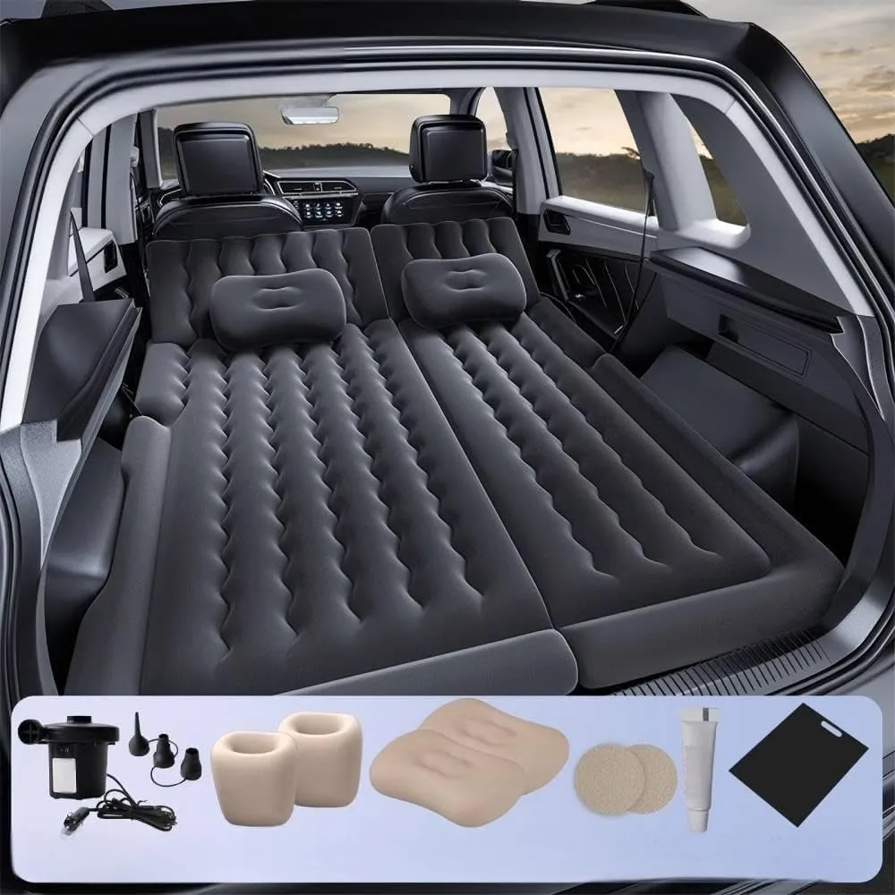 Car Air Mattress for Toyota Sequoia 2023-2024,Portable Self Inflating Cushion,Multifunctional Bed Inflatable Mat,Travel Home Sleeping Pad Cot Ideal for Road Trips Camping,Black
