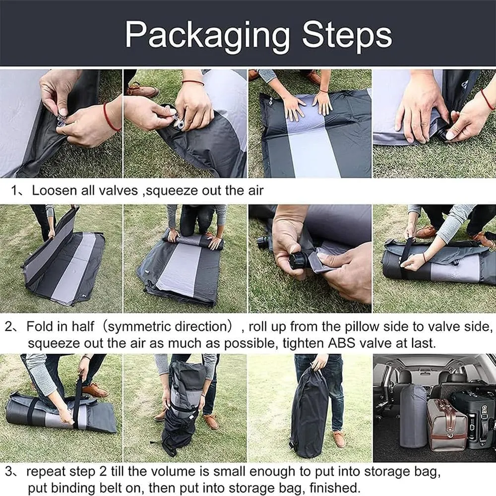 Car Inflatable Mattress for Ford Bronco Sport 2021 2022 2023 2024 Self Inflating Sleeping Pad Thickened Air Bed Cushion Camping Travel Mattress Multifunctional,Black