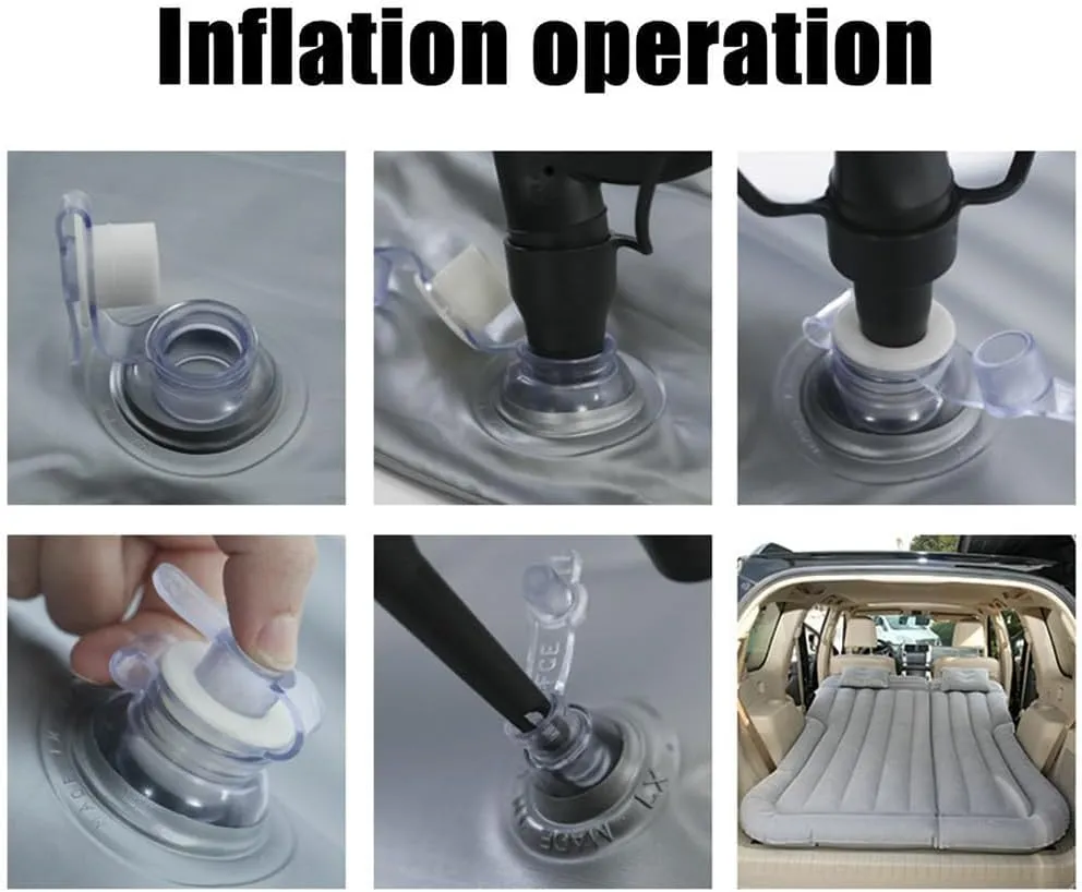 Car Inflatable Mattress for Ford F-150/F150 2015-2018 2019 2020 2021 2022 2023 2024 Rear Trunk Air Cushion Camping Travel Folding Self Inflating Sleeping Pad Back Seat Air Mattresses,Grey1