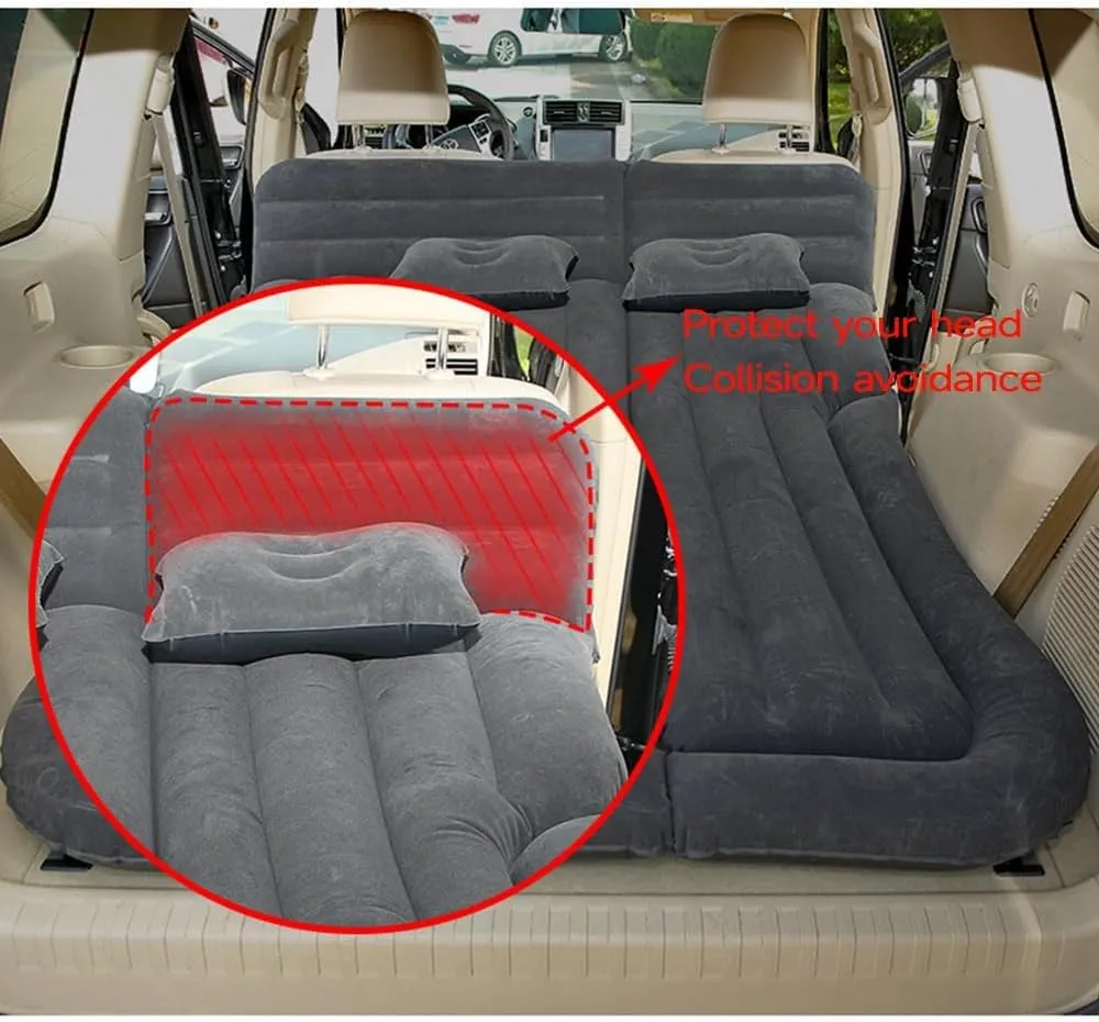 Car Inflatable Mattress for Ford F-150/F150 2015-2018 2019 2020 2021 2022 2023 2024 Rear Trunk Air Cushion Camping Travel Folding Self Inflating Sleeping Pad Back Seat Air Mattresses,Grey1