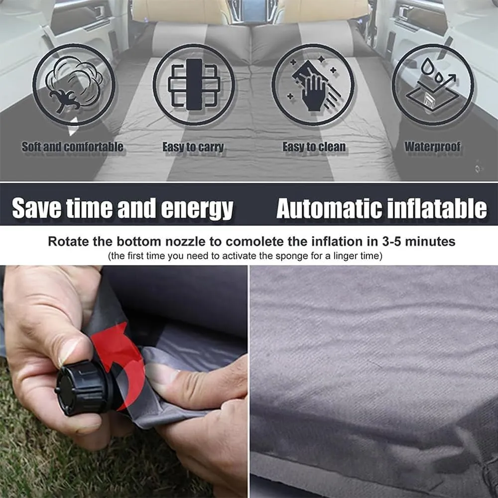 Car Inflatable Mattress for Toyota Sienna 2021 2022 2023 2024 Self Inflating Sleeping Pad Thickened Air Bed Cushion Camping Travel Mattress Multifunctional,Orange