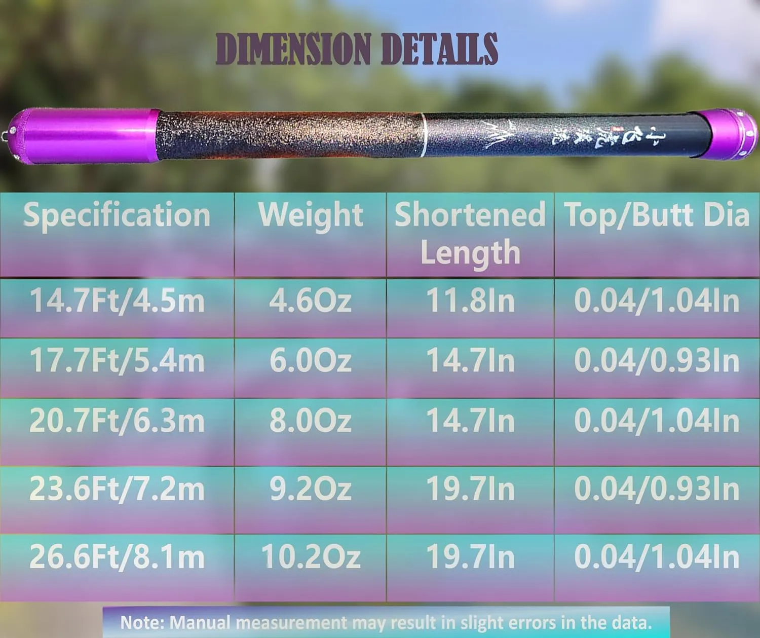 Carbon Fiber Telescopic Fishing Rod 26.6FT Portable Ultralight Fly Rod Tenkara Rods Collapsible Bass Crappie Full Kit Pocket Fishing Pole Bamboo Fishing Pole