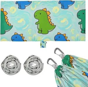 Cartoon Animal Dinosaur Colorful Hammocks for Camping with Hanging Rope Swing Hammock for Outside Patio Backyard Poolside