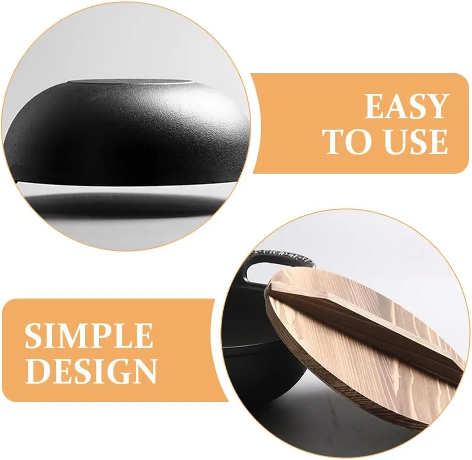 Cast Iron Oven Pot Non-stick Wok Skillet with Lid Handles 7.86 inch Round Cooking Pan Cast Iron Saucepan Camping Cookware Frying Pan