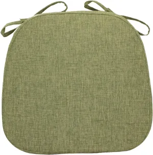 Chair Pads with Ties for Dining Chairs - Indoor Kitchen Room No Slip Seat Cushion Pad with Machine Washable Cover [14.5 X 15.5 X 2 Inches] - Green
