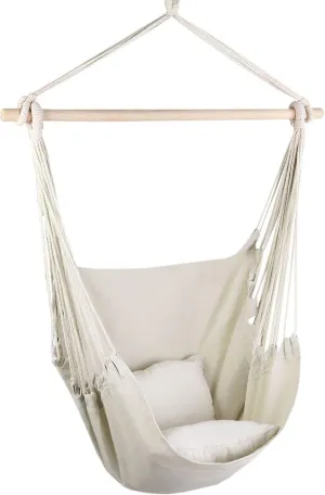 Chair Portable Camping Swing Hanging Hammocks, with 2 Cushions Pillows