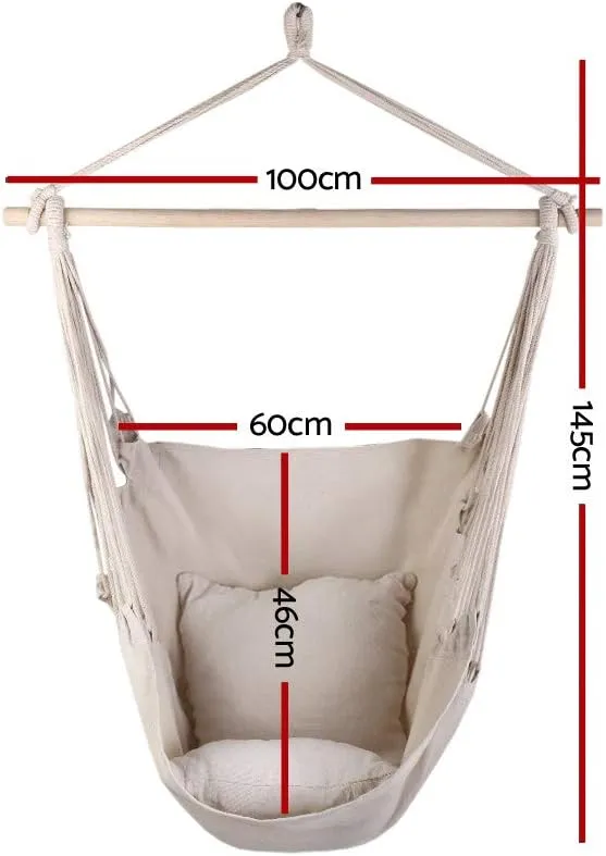 Chair Portable Camping Swing Hanging Hammocks, with 2 Cushions Pillows