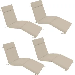 Chaise Lounge Cushion 72x21x3 Inch – Set of 4 Outdoor Lounge Chair Cushions, Lounger Pad Replacement with Fade-Resistant, Removable & Machine-Washable Covers, Ideal for Patio Chaise Chairs, Cream