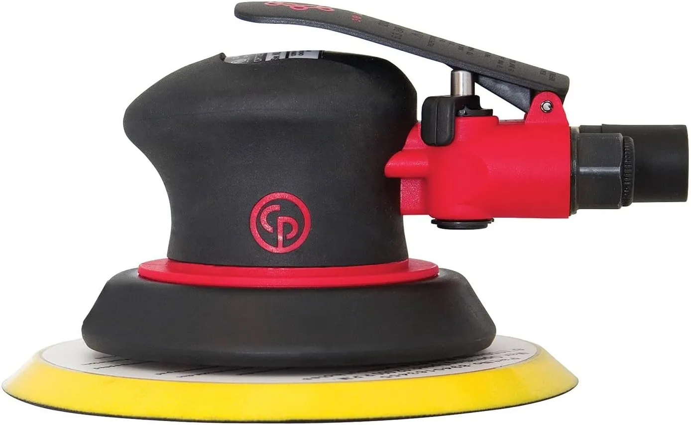 Chicago Pneumatic CP7255 - Air Random Orbital Sander Tool, Home Improvement, Woodworking Tools, Polisher, Rust Removal, Sanding Tool, Non-Vacuum, PSA, 6 Inch (150 mm), 0.28 HP / 210 W - 12000 RPM, One Size, Factory
