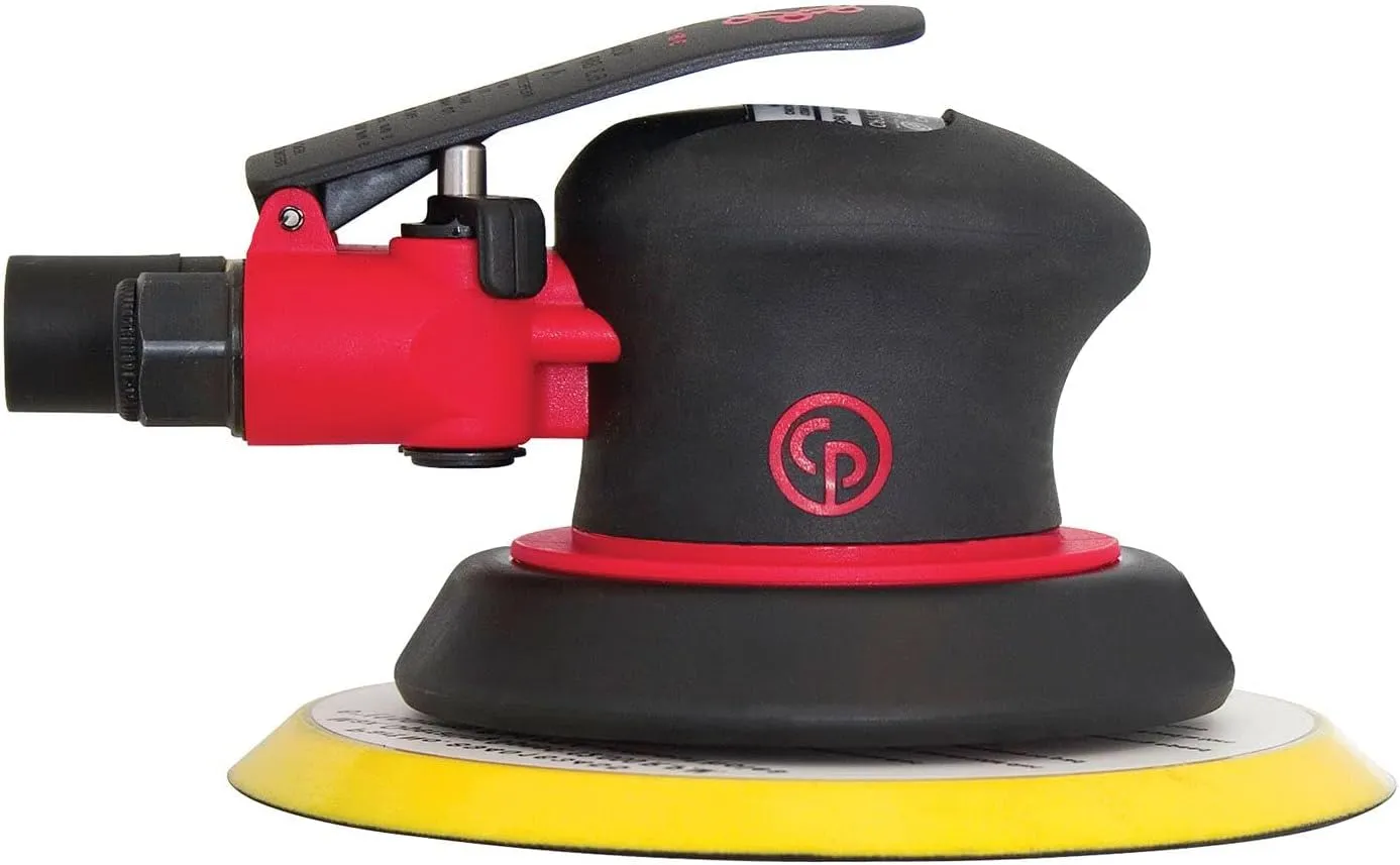 Chicago Pneumatic CP7255 - Air Random Orbital Sander Tool, Home Improvement, Woodworking Tools, Polisher, Rust Removal, Sanding Tool, Non-Vacuum, PSA, 6 Inch (150 mm), 0.28 HP / 210 W - 12000 RPM, One Size, Factory