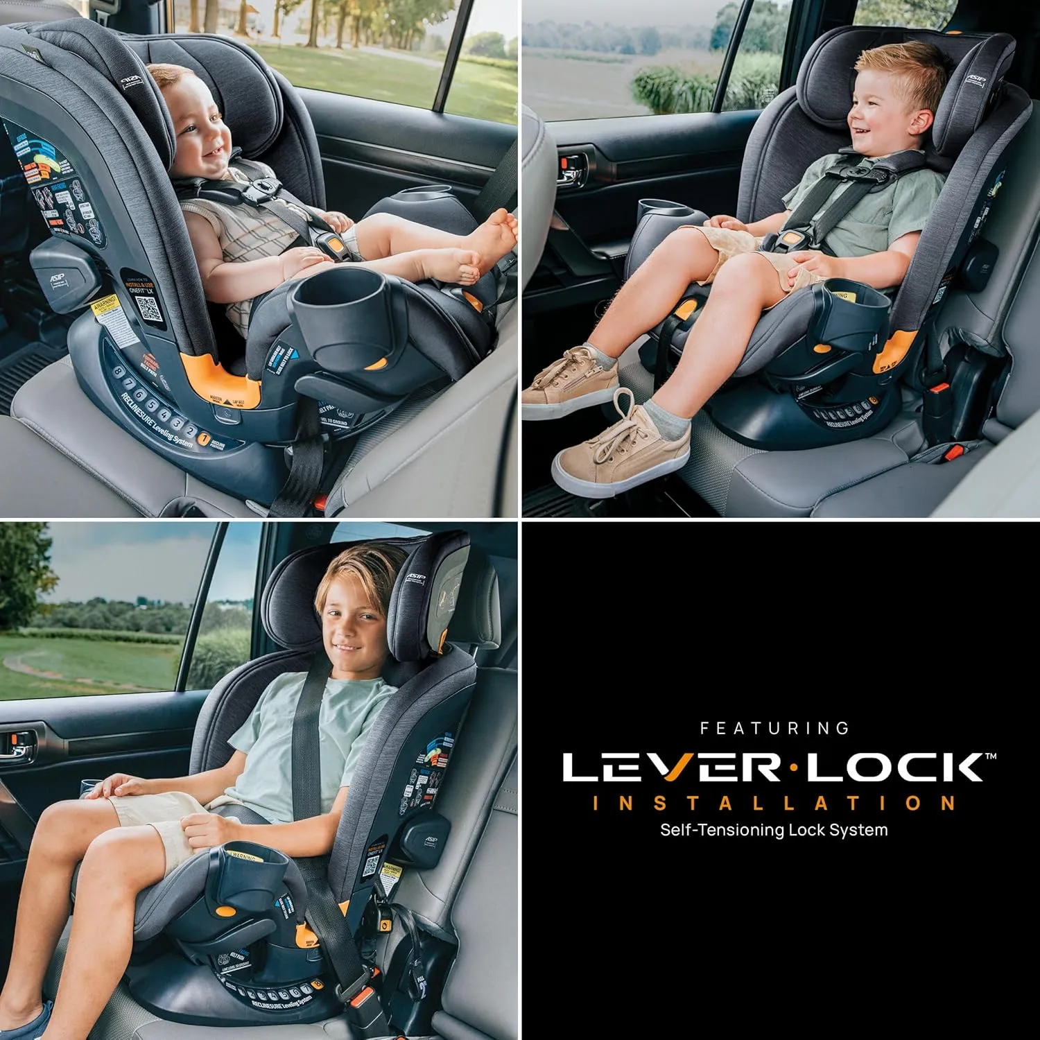 Chicco Chicco OneFit™ LX ClearTex® All-in-One Car Seat with LeverLock® Installation, Slim Design, Convertible Car Seat, Seat for Infants and Children 5-100 lbs | Lupine/Purple