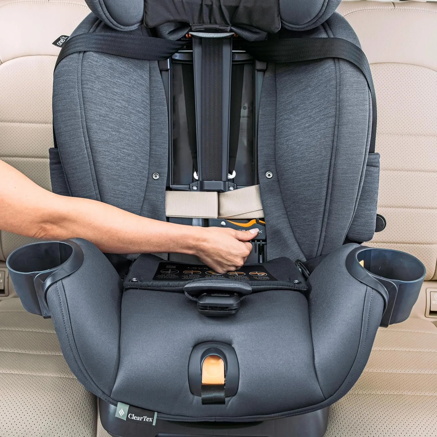 Chicco Chicco OneFit™ LX ClearTex® All-in-One Car Seat with LeverLock® Installation, Slim Design, Convertible Car Seat, Seat for Infants and Children 5-100 lbs | Lupine/Purple