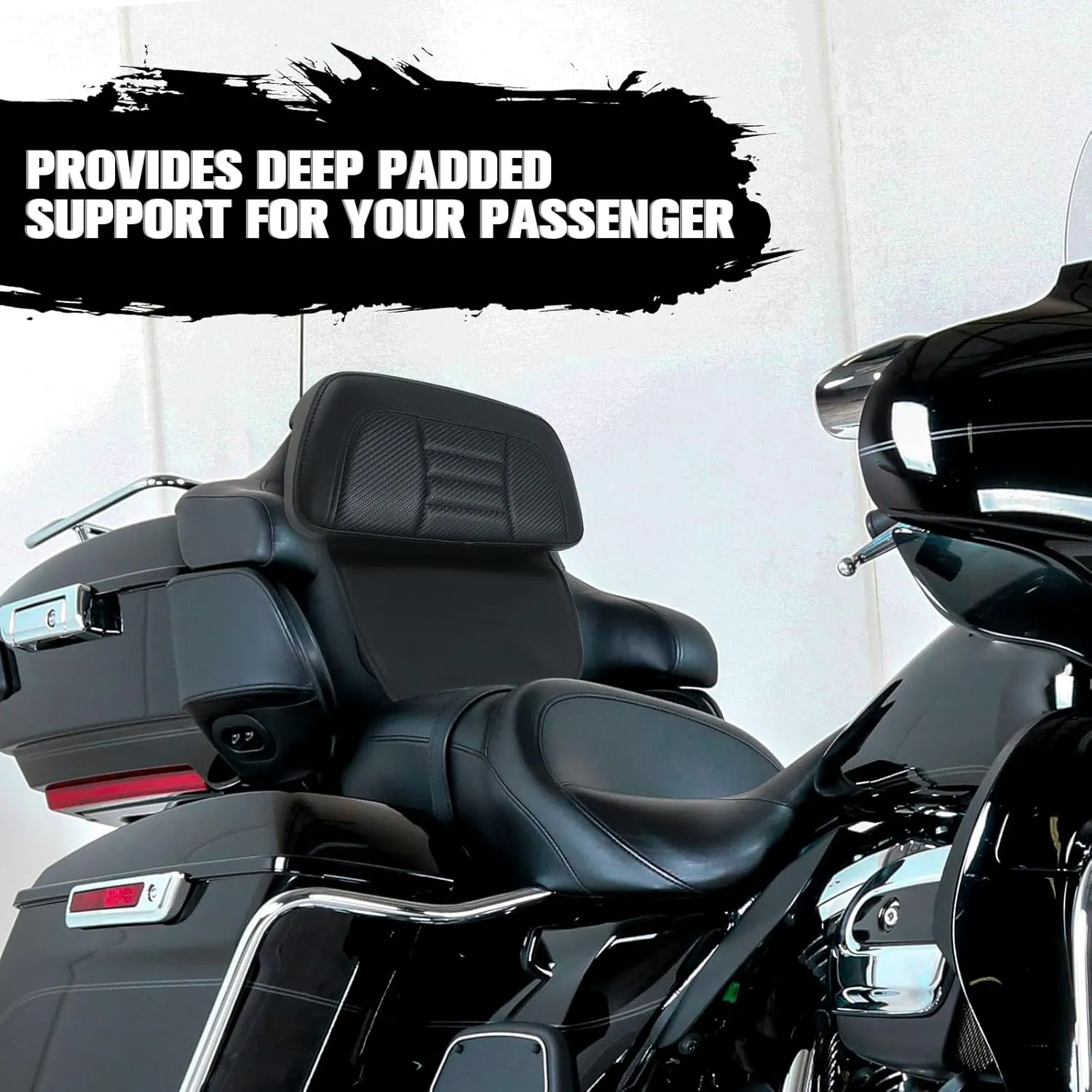 Chopped Razor Tour Pack Backrest Pad for Harley Glide Road King Touring 2009-2023 for King Tour Pack Trunk Backrest Pad Black Stitching Backrest Pad