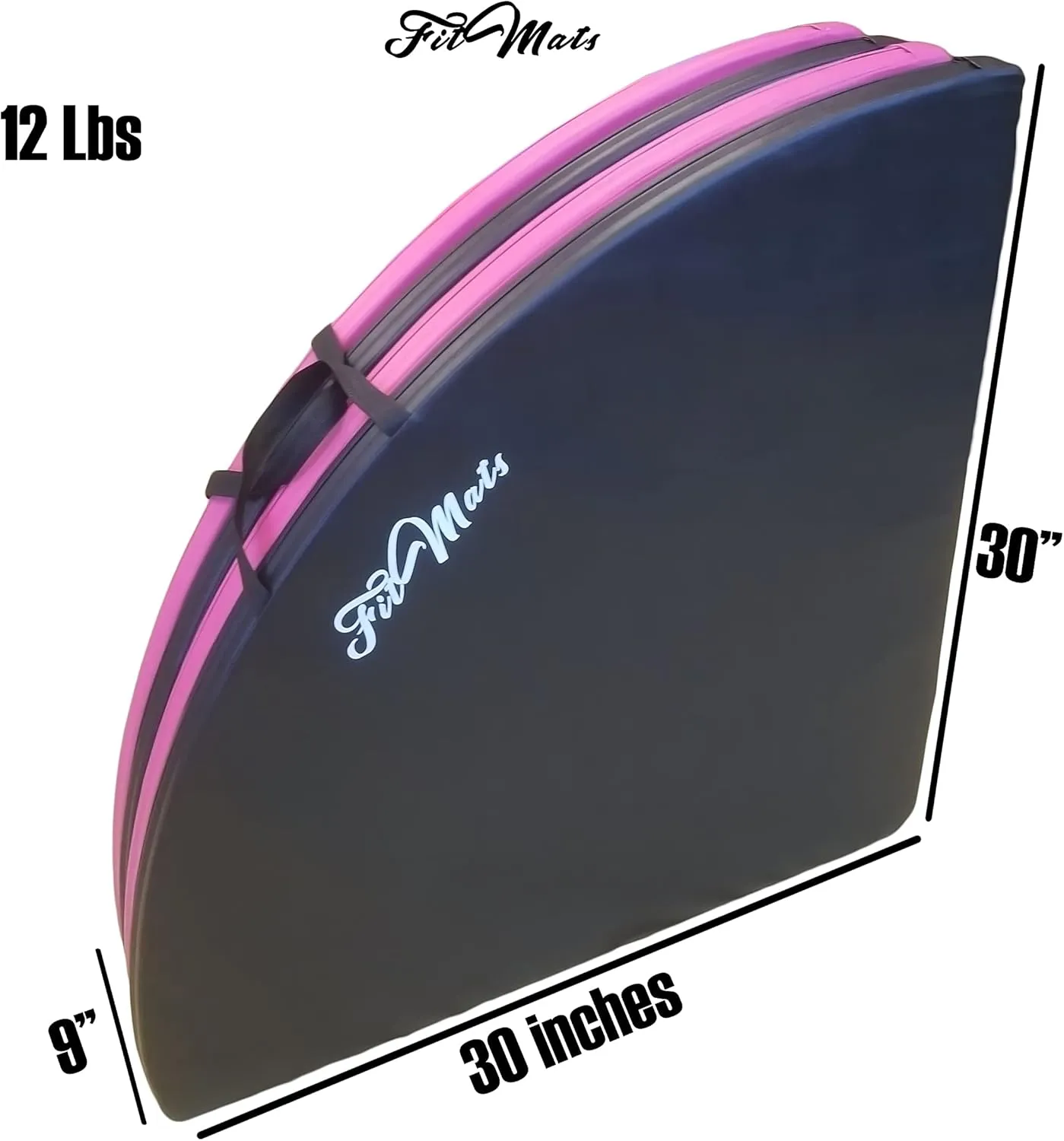 Circular Multi-Use Skid Proof Portable Dance Pole Crash Mat. 6 Foot Wide Pink/Black Exercise and Yoga Safety Cushion w/EPE Foam Padding & Pleather Covering for Superior Protection.