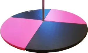 Circular Multi-Use Skid Proof Portable Dance Pole Crash Mat. 6 Foot Wide Pink/Black Exercise and Yoga Safety Cushion w/EPE Foam Padding & Pleather Covering for Superior Protection.