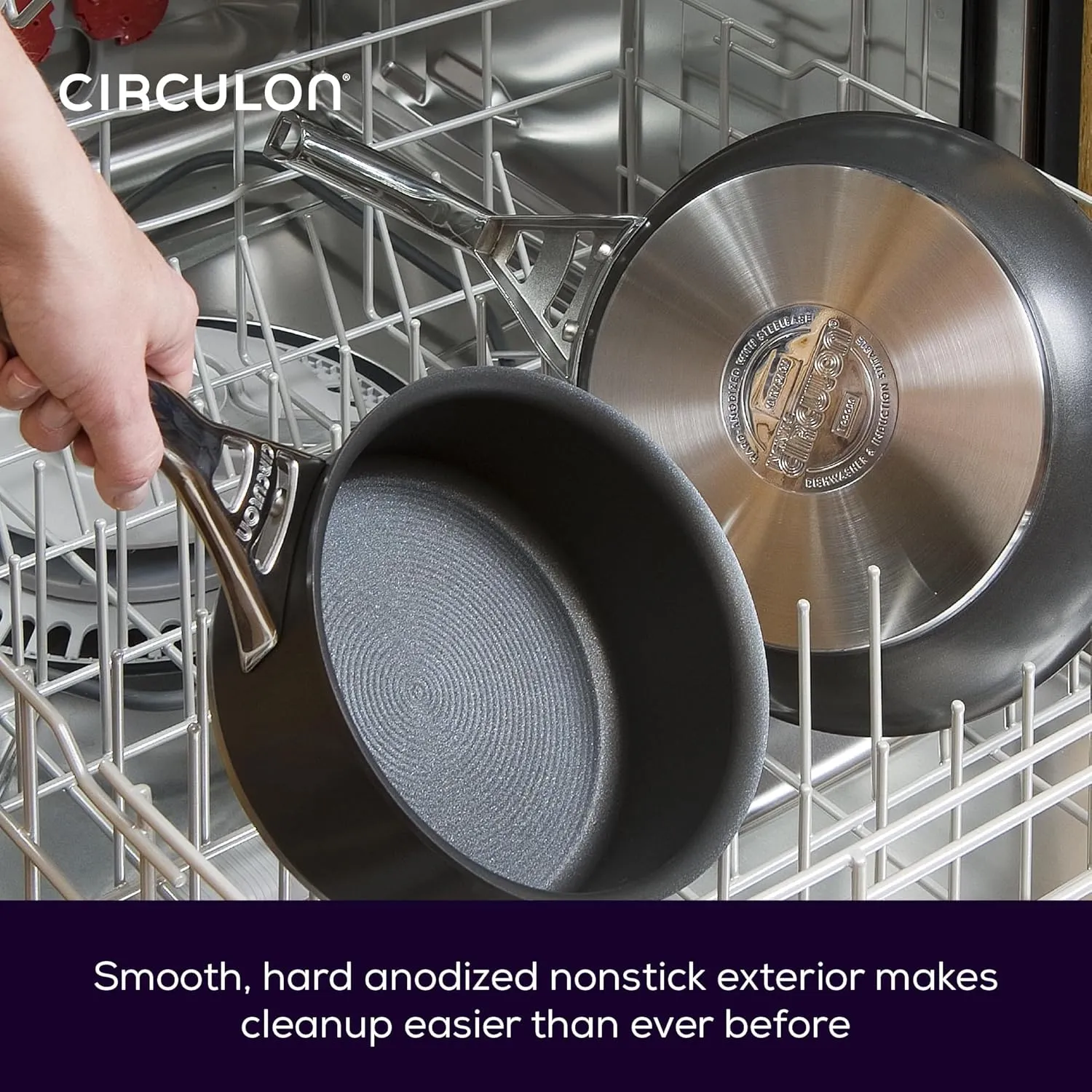 Circulon 80675 Infinite Frypan 20cm - Induction Non Stick Frying pan - Hard Anodized Aluminium Cookware, Black
