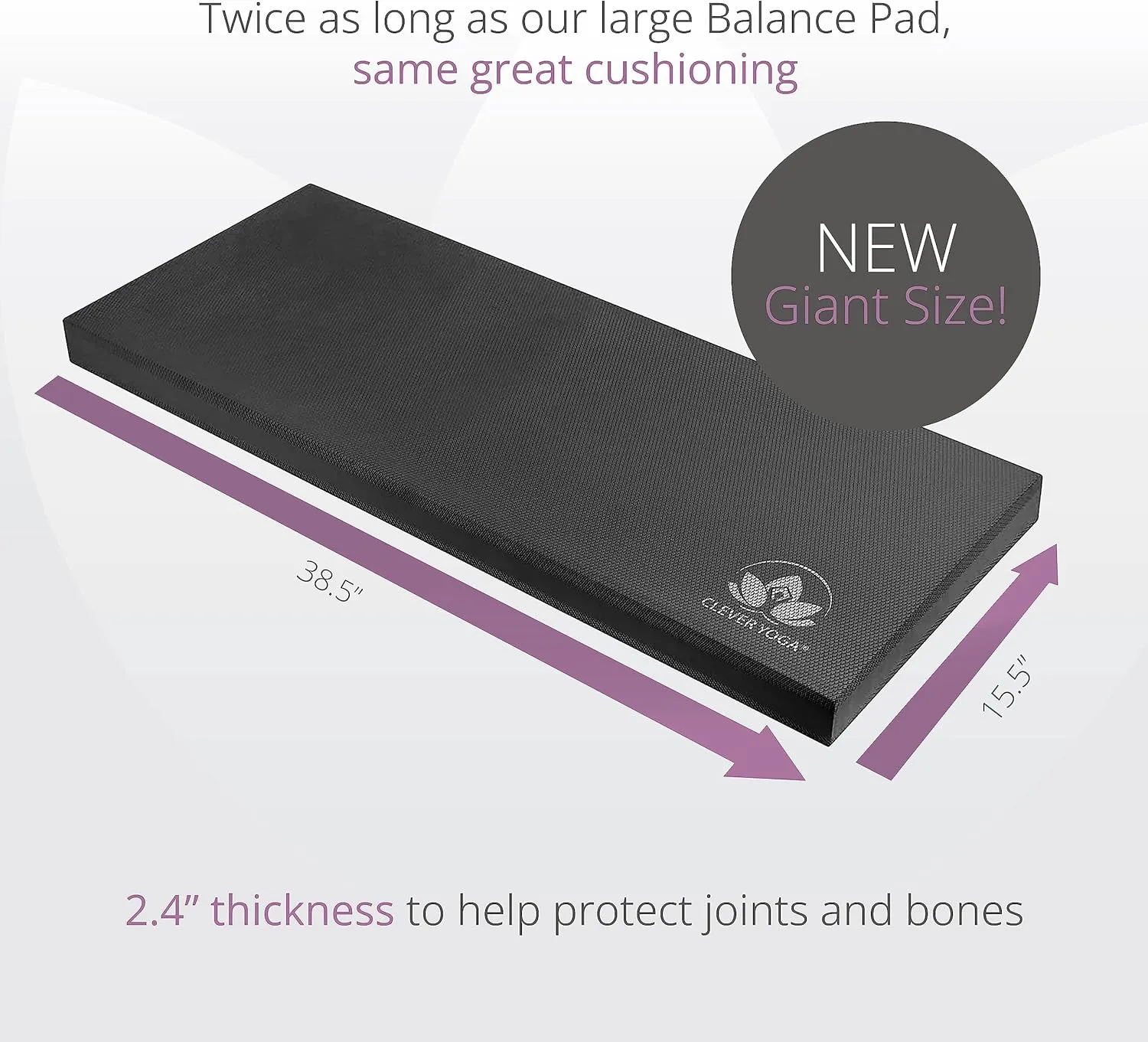 Clever Yoga Giant Balance Pad for Physical Therapy and Exercise, Extra Long Foam Balance Pad, Use as a Yoga Balance Pad, Rehabilitation Mat, or Meditation Cushion. Suitable for All Levels of Fitness and Ages