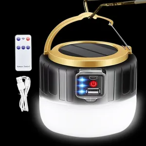 Collapsible Camping Lantern LED Solar Light USB Rechargeable Lamp Outdoor