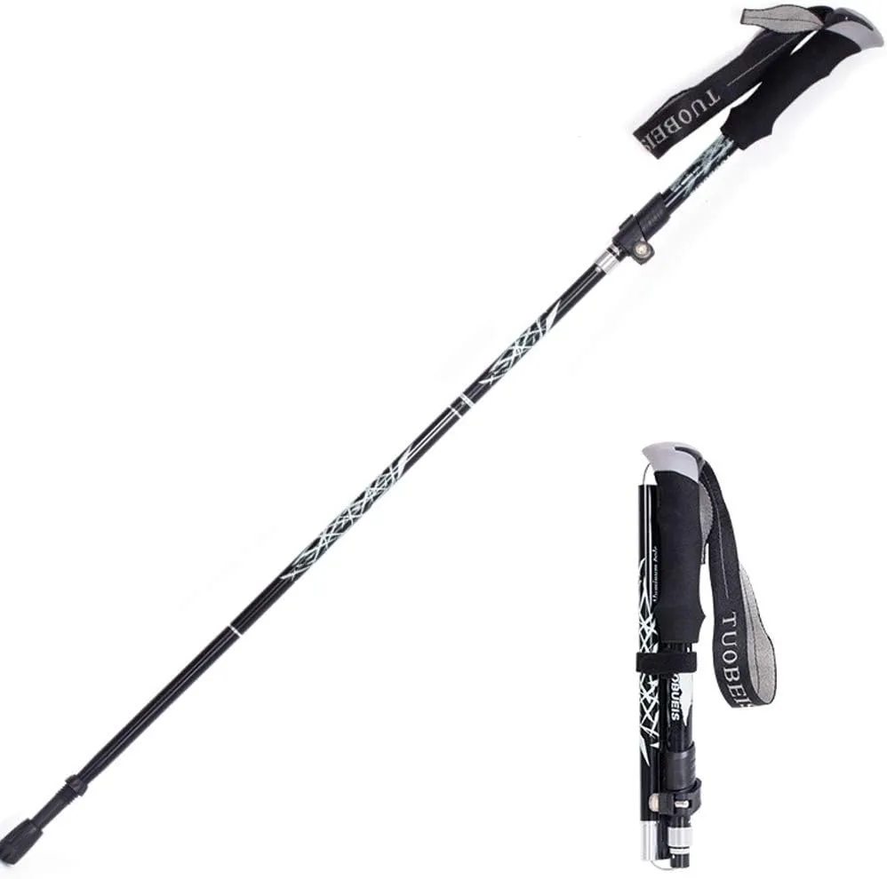 Collapsible Trekking Pole Aluminum Ultralight Travel Trekking Hiking Pole for Men and Women