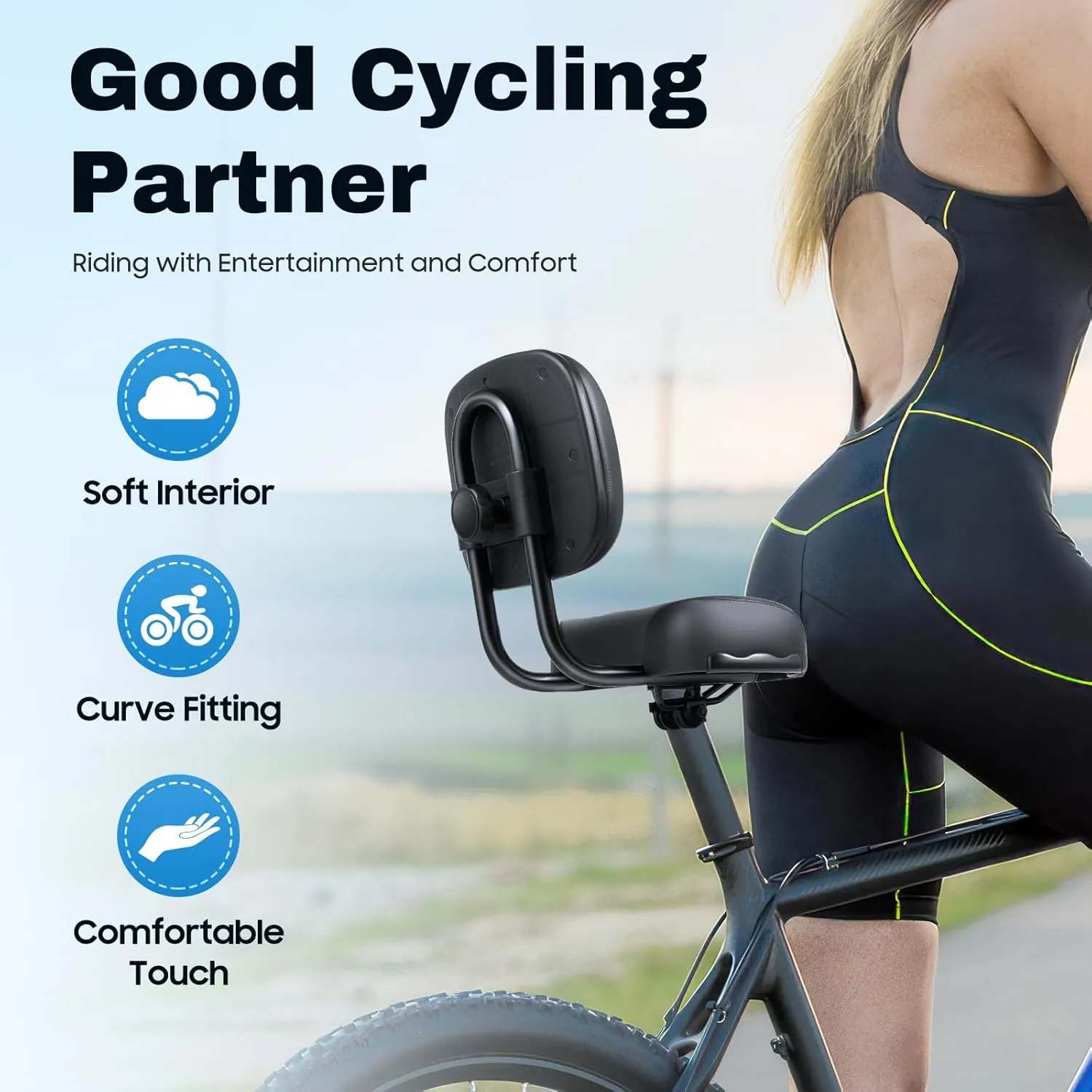 Comfortable Tricycle Bike Saddle Seat Rest Universal Bicycle Wide Cushion Soft Bike Seat Pad with Adjustable Backrest Replacement for Most Tricycle Bike Bicycle Vehicle