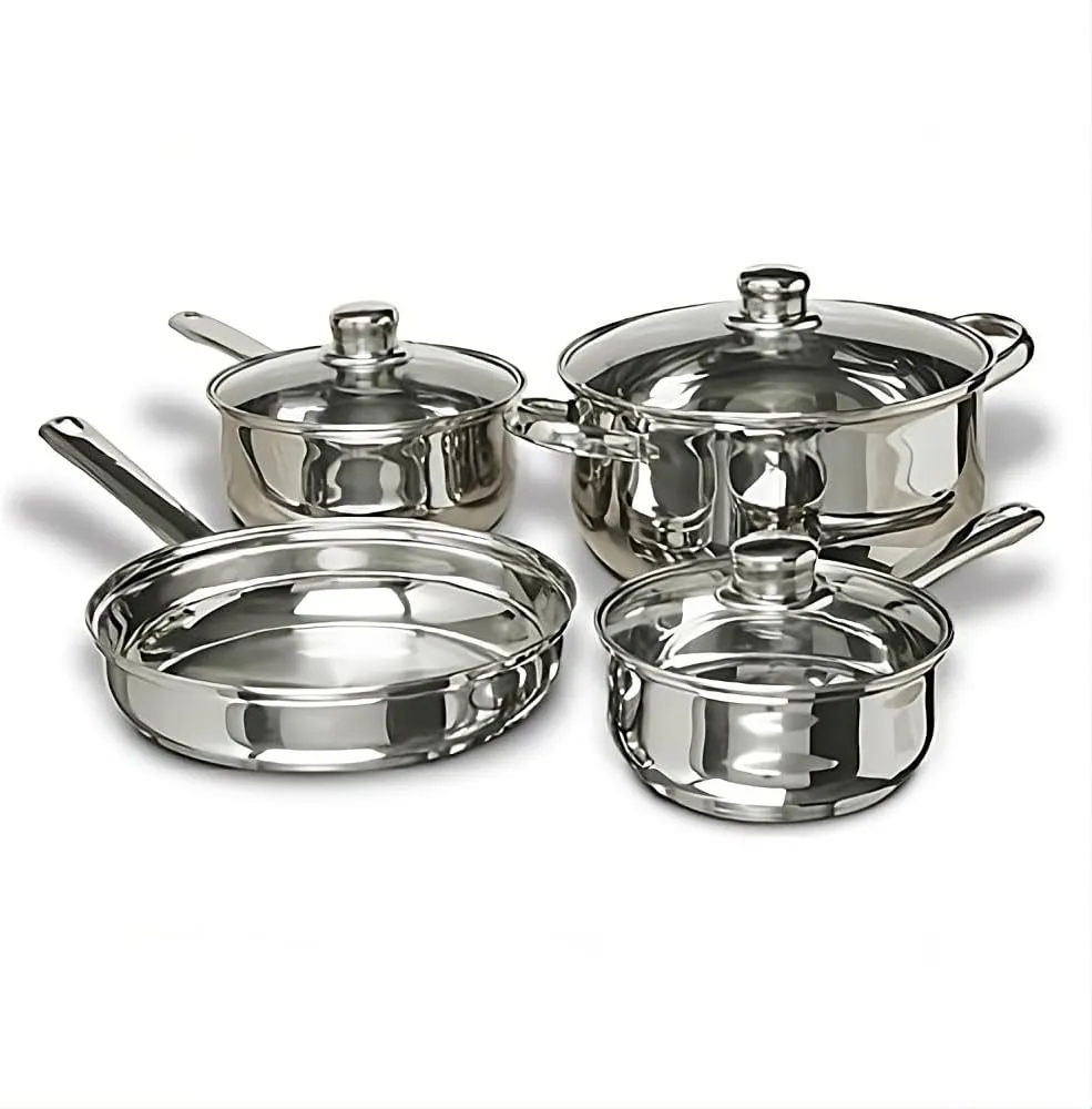 Concord Cookware 7-Piece Stainless Steel Cookware Set, includes Pots and Pans