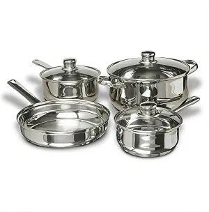 Concord Cookware 7-Piece Stainless Steel Cookware Set, includes Pots and Pans