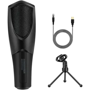 Condenser recording microphone with tripod is suitable for computer studio microphone vocal game streaming