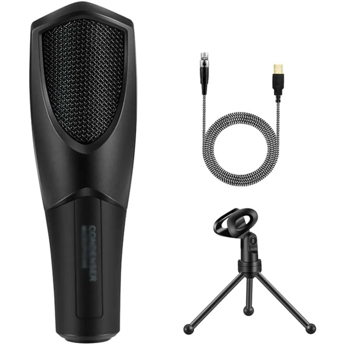 Condenser recording microphone with tripod is suitable for computer studio microphone vocal game streaming