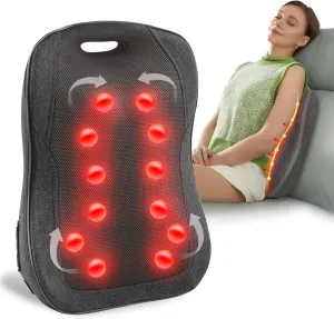 CooCoCo 14"×19" Shiatsu Back Massager with Heat, Fathers Day Birthday Gifts for Dad Mom Women Men, Portable Massage Chair Pad, Kneading Massage Mat for Pain Relief, Chair Massager for Office Home