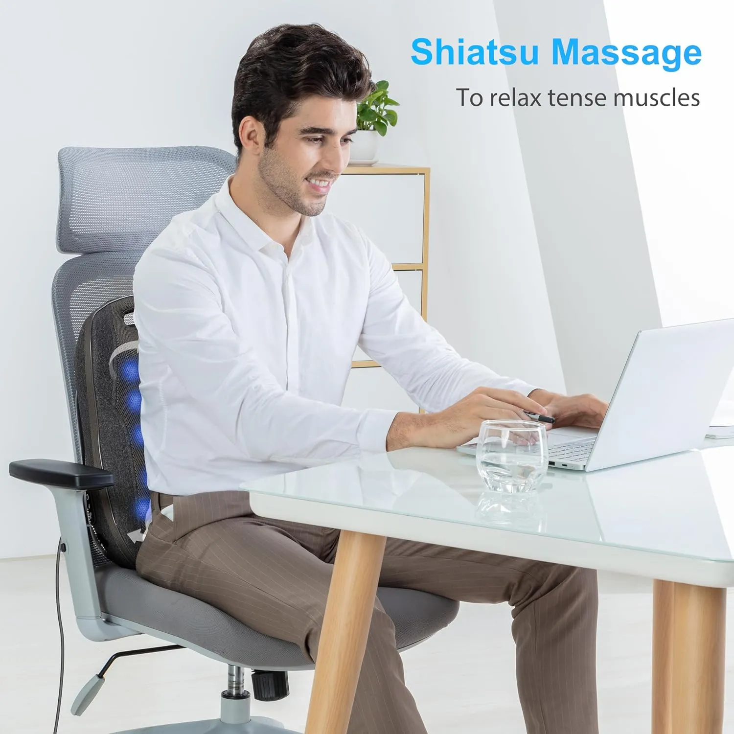 CooCoCo 14"×19" Shiatsu Back Massager with Heat, Fathers Day Birthday Gifts for Dad Mom Women Men, Portable Massage Chair Pad, Kneading Massage Mat for Pain Relief, Chair Massager for Office Home