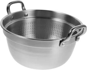 Cooking Pot for Outdoor Ramen Noodle Pot Double Handle Soup Pot Fast Heating Ramen Pot Camping Pots and Pans Set 304 Stainless Steel 19cm