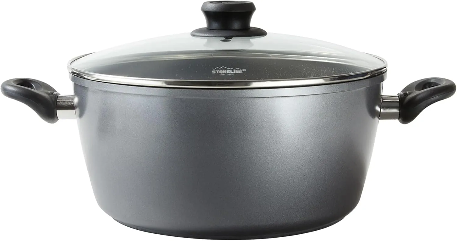 Cooking Pot With Glass Lid, 32 cm, Gray