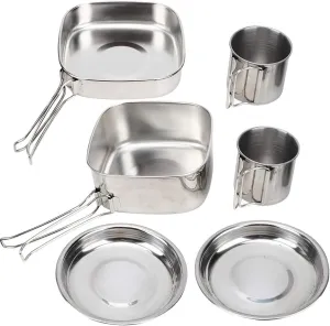 Cookware Set, Stainless Steel Camping Cookware Utensils for Picnic - Portable Frying Pan, Cups, Pot, Tableware for Home Kitchen Camping Hiking
