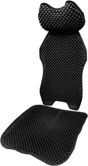 Cooling Car Seat Cover Set with Memory Foam Neck Pillow, Orthopedic Massage Pad with Ventilated Mesh and Anti-Slip Silicone Base, Summer Comfort for SUV, Truck, Van, Taxi, Office Chair, Black