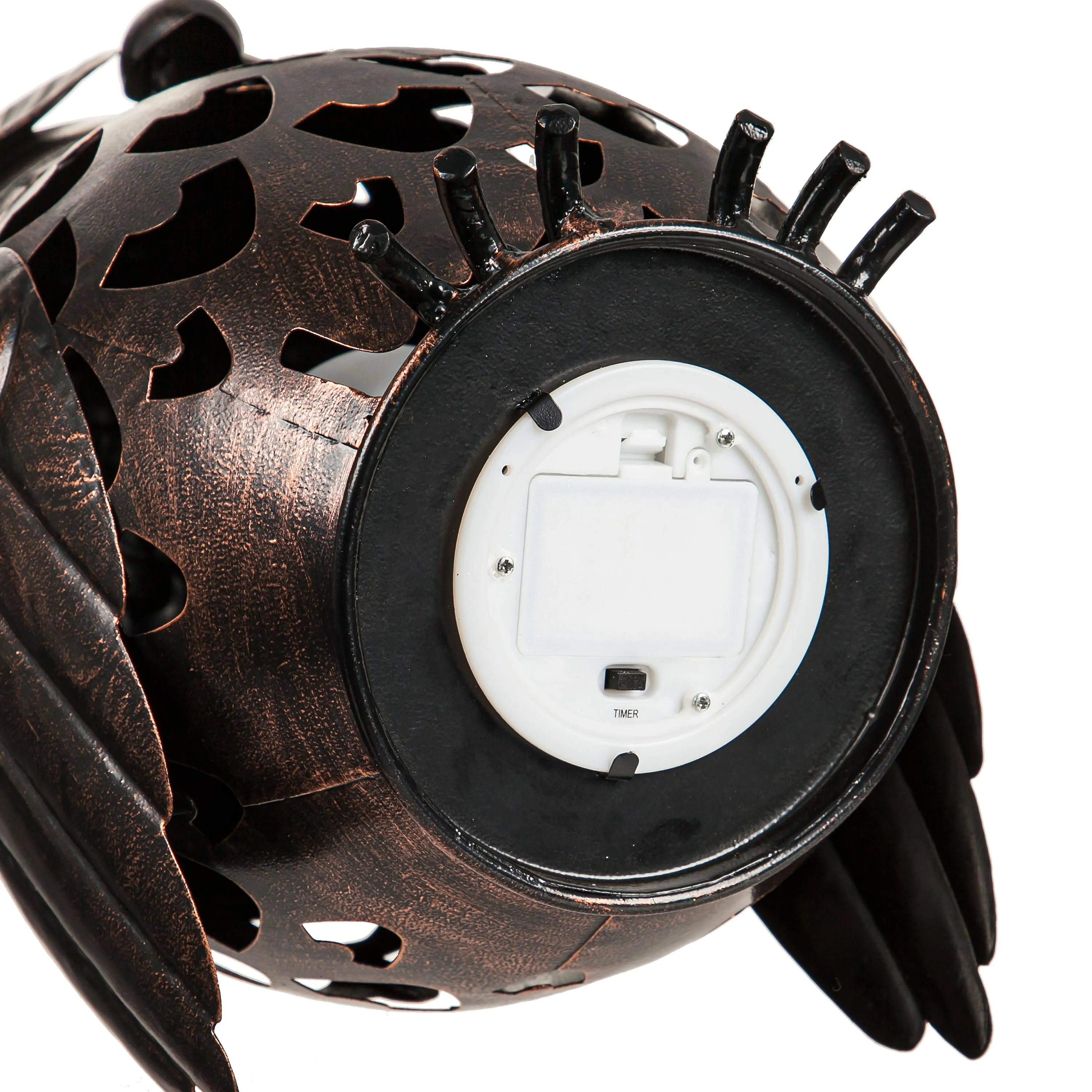 Crafted Metal LED Owl Lantern