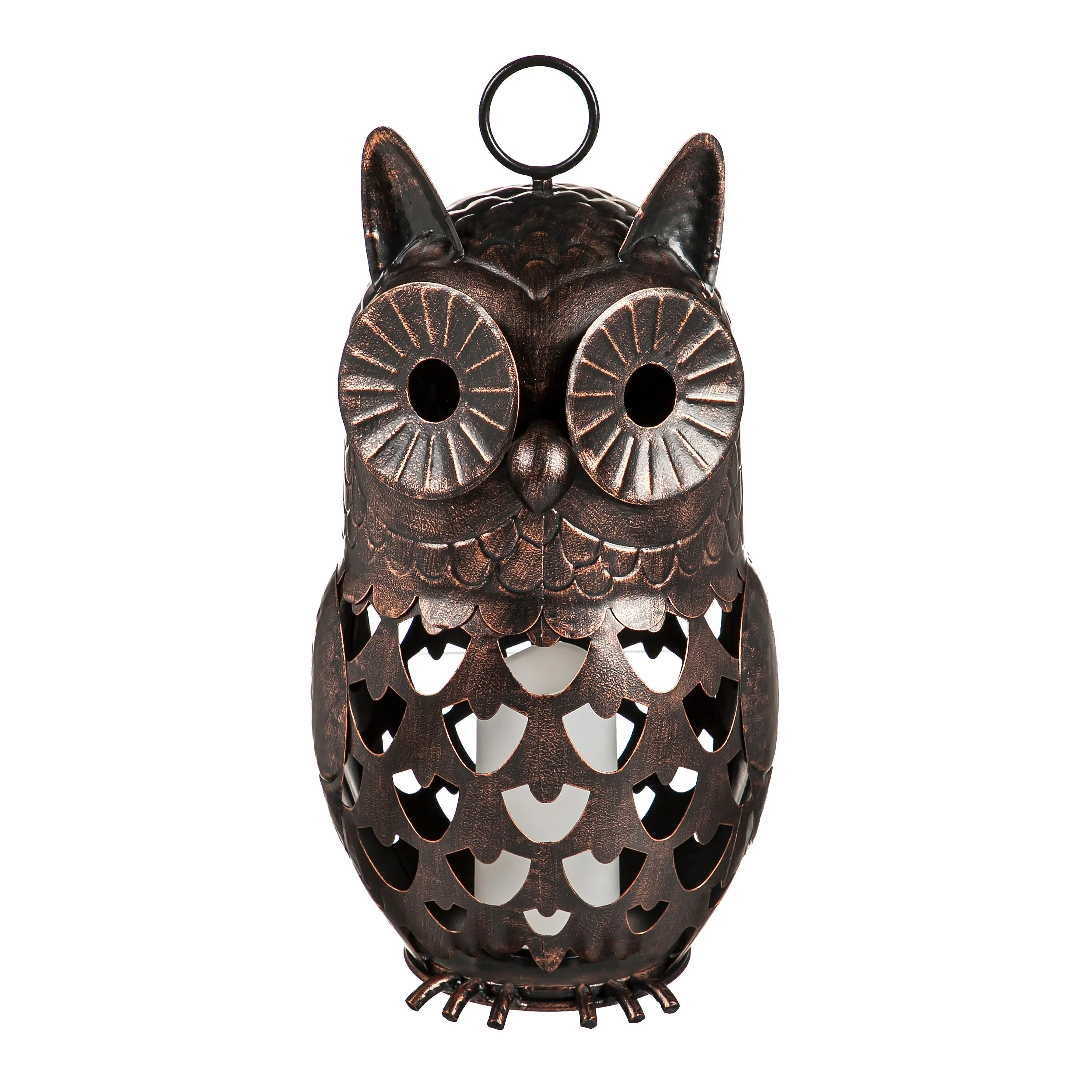 Crafted Metal LED Owl Lantern