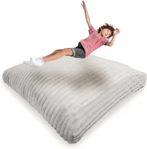 Crash Pad - Sensory Pad with Cover Foam Blocks for Kids and Adults, Ideal Gymnastics Equipment to Jump, Play or Relax - Light Gray 48" X 48"