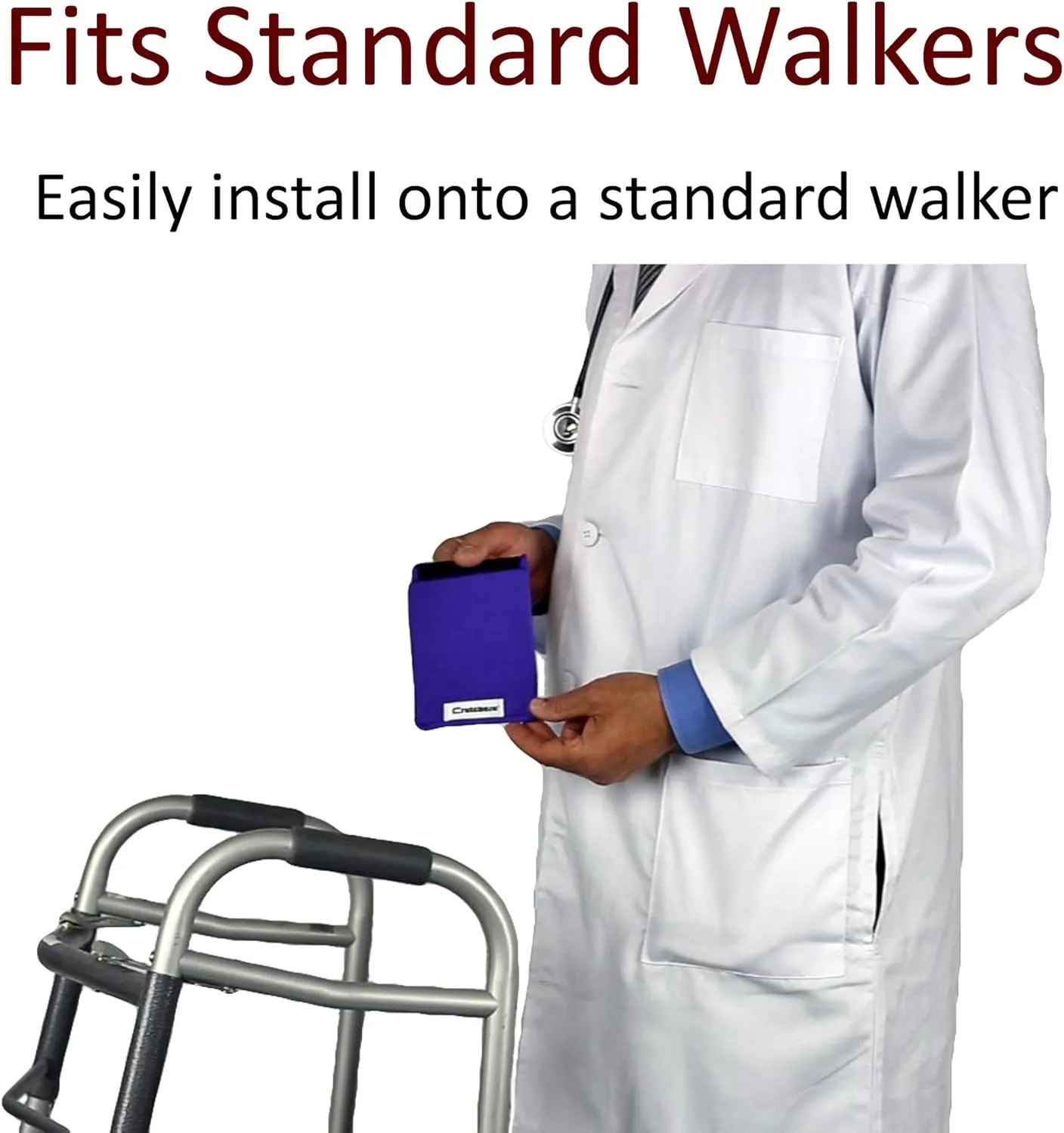 Crutcheze Walker Padded Hand Grip Covers Premium USA Designed Moisture Wicking, Comfort, Fashion, Washable - Standard Walker Handle Cushion - Mobility Aid Accessories