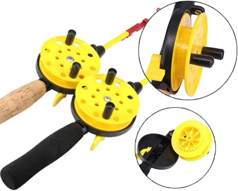 CSCDD New Ice Fishing Rod Set for Winter Fishing Pole Holder for Fishing Carp Ice Rod Combo Telescopic Rod Kit Tackle