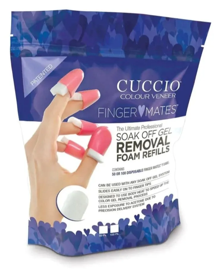 Cuccio Finger Mates Soak Off Gel Removal System – Fast & Efficient Gel Polish Remover with 10 Caps & Foams – Removes Gel & Glitter Polish in 8 Minutes