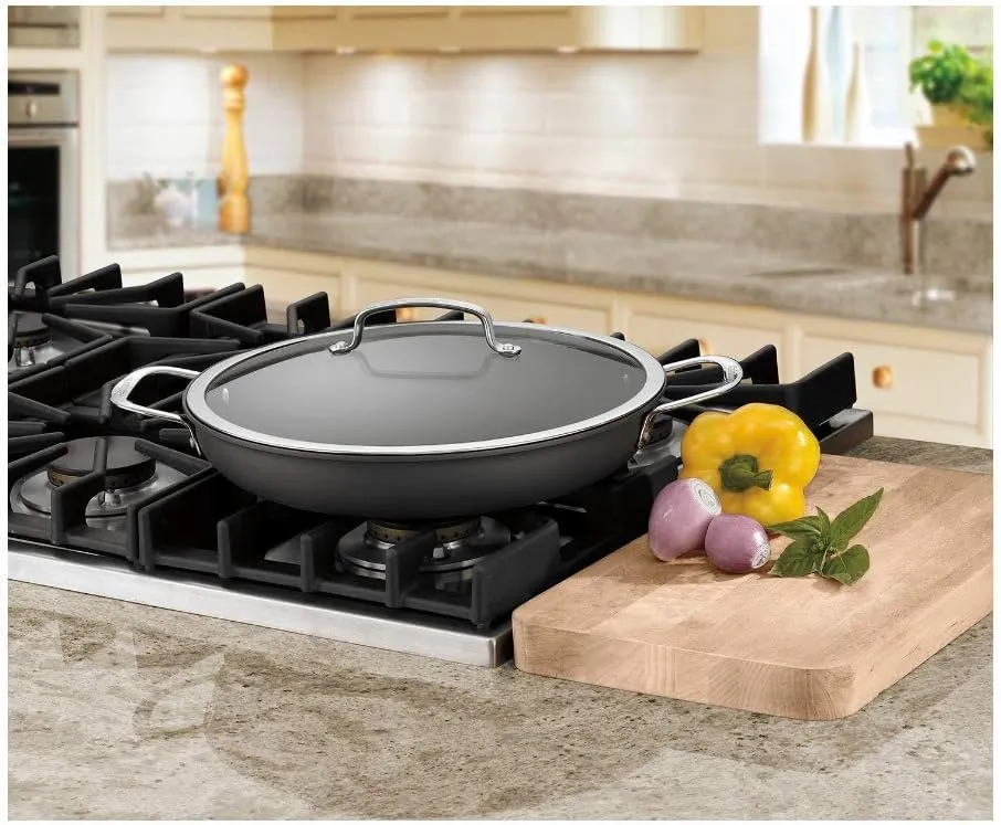 Cuisinart Contour Hard Anodized 12-Inch Everyday Pan with Cover,Black