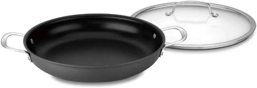 Cuisinart Contour Hard Anodized 12-Inch Everyday Pan with Cover,Black