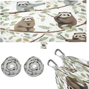 Cute Sloths Camping Hammock, 330 lbs with 2 Tree Straps, Carry Bag, Single Portable Hammock for Outdoor/Indoor, Hiking, Beach, Backpacking, Travel