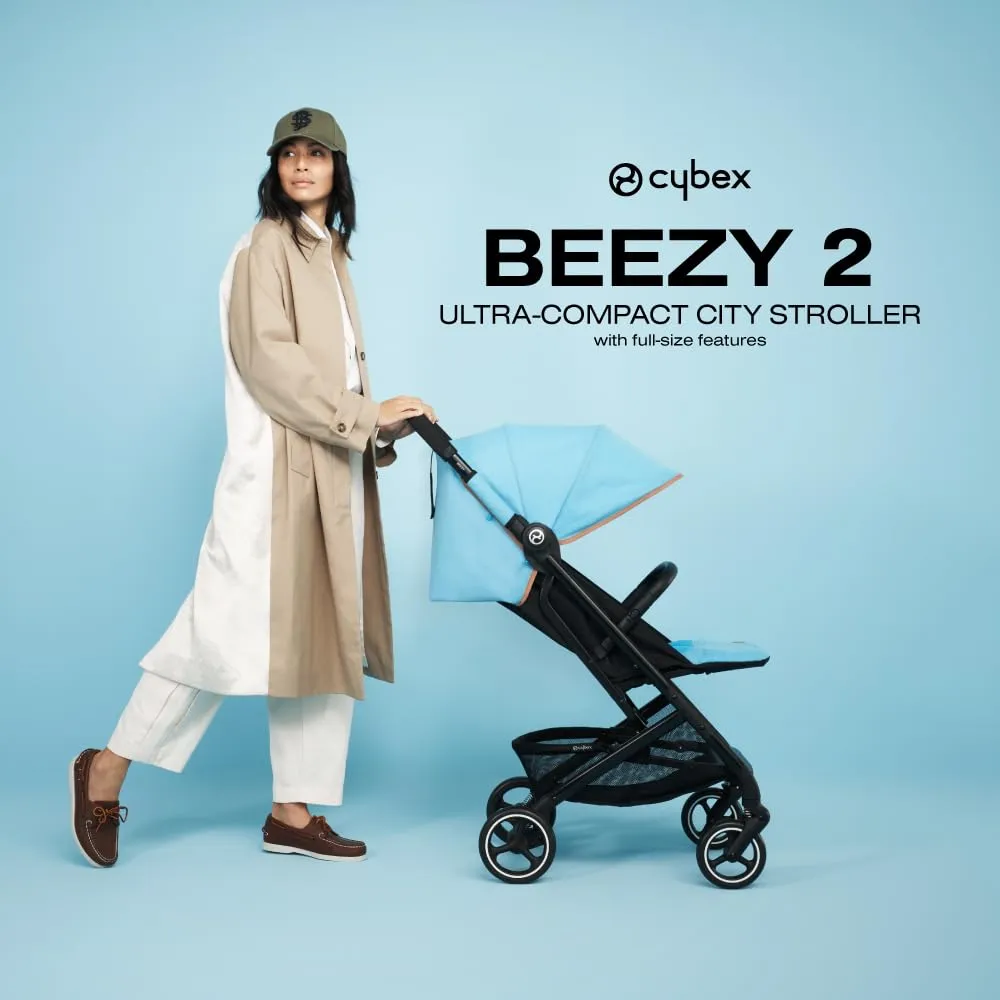 CYBEX Beezy 2 Compact and Lightweight Travel Stroller - Compatible with CYBEX Car Seats, Magic Black