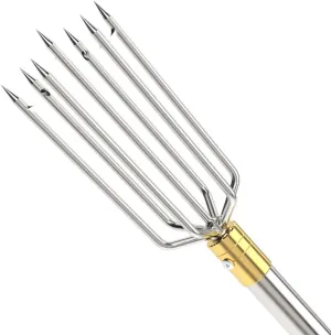 Cyfie Fishing Harpoon, 7-Prong Stainless Steel Fishing Gig Gaff, Retractable Telescopic Pole Powerful Combination