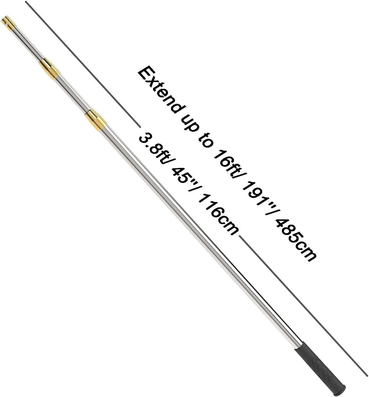 Cyfie Retractable Fishing Gaff, Stainless Steel Flounder Gig Frog Gig Gaff Pole, Muti-Size Telescopic Fishing Gaff with 8mm Screw, Capable for Gaff Harpoon Hook
