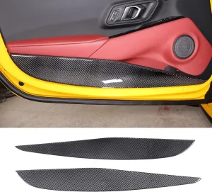 Daeiclru Real Carbon Fiber Car Door Anti Kick Pad Stickers Fit for Toyot@ Supra GR A90 A91 MK5 2019-2022, Inner Door Anti Kick Decorative Panel Protection Accessories, 2PCS (Style A)