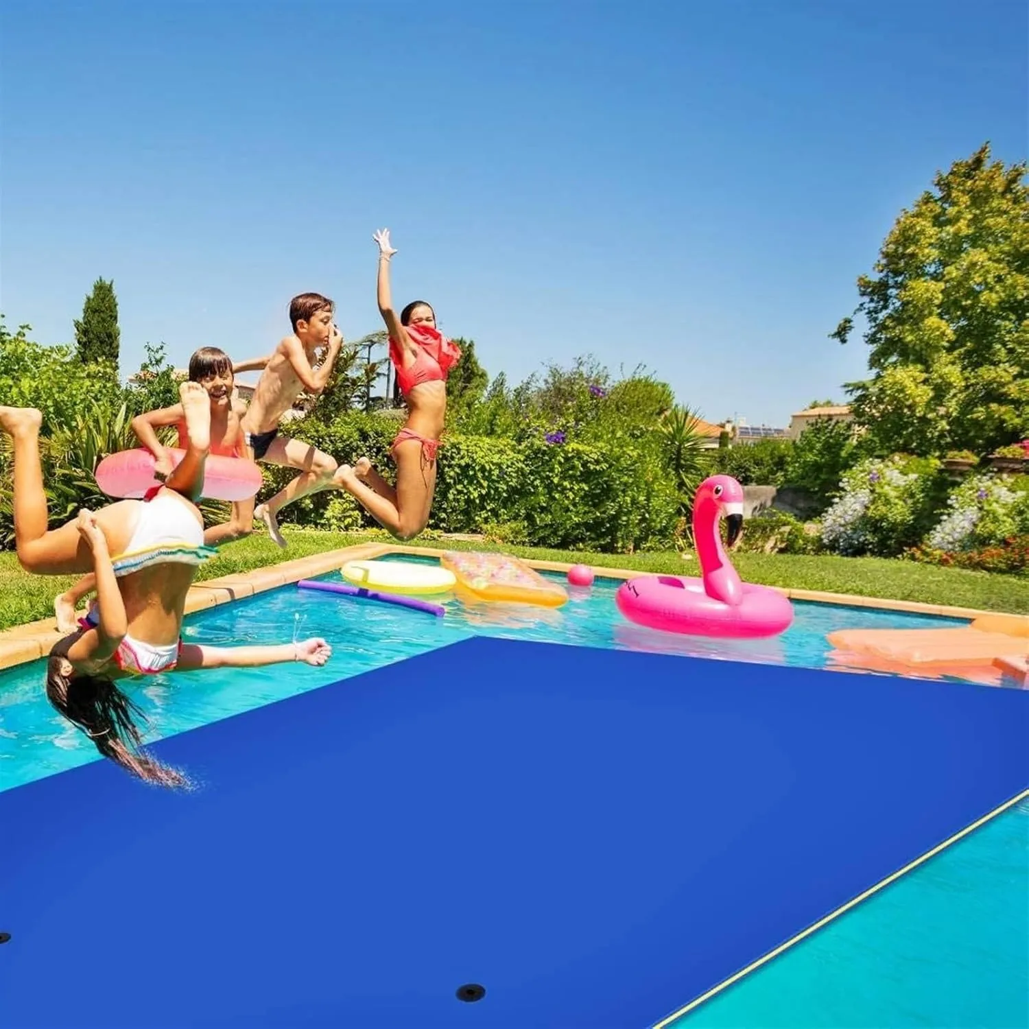 DARZYS Floating Water Mat, Floating Mat, Water Trampoline, Tear-Resistant XPE Foam Mat for Lake, Beach, Ocean(Blue,5.5mx1.8mx2.2cm)