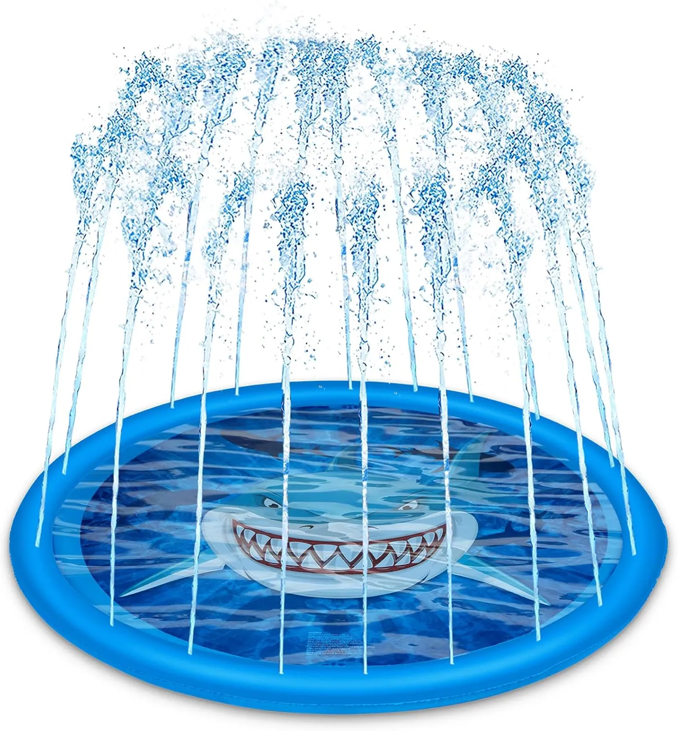 Decorlife Kids Splash Pad 68-Inch, Adjustable Outdoor Water Play Sprinklers, Enduring & Funny Summer Toy, Shark Theme